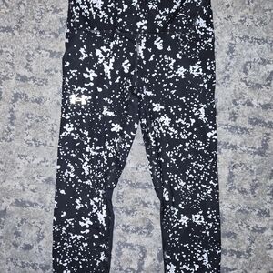 Under Armour Fly Fast Printed Splatter Capri Tights Black 1350983 Womens Sz XS